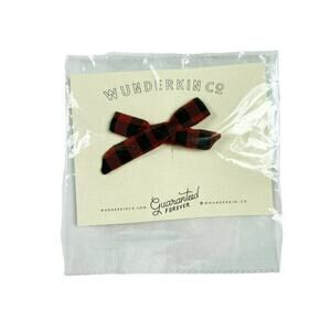 NEW Wunderkin Red Plaid Holiday Fall Bow Clip